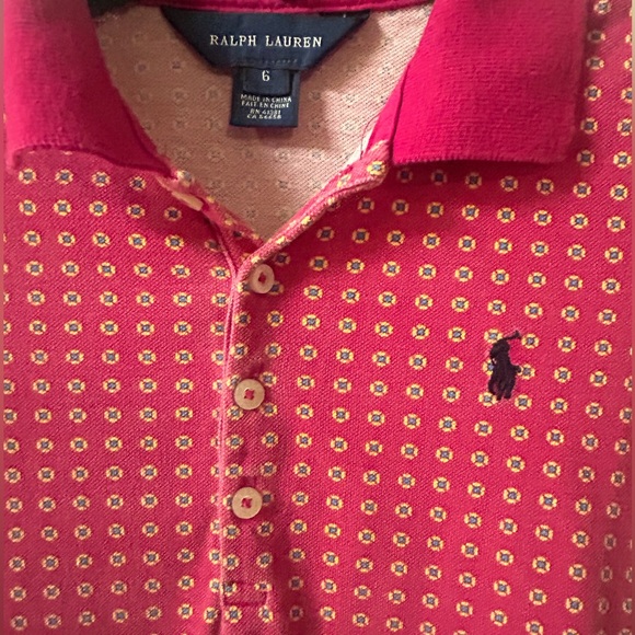 Ralph Lauren Girls Collared pink A-Line dress, Size 6 - Picture 3 of 3